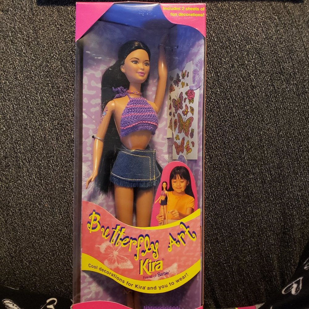 New vintage Collectible Kira Butterfly Art Barbie 1998.